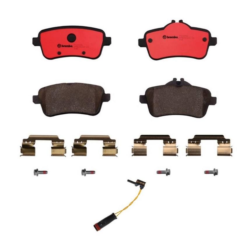 Mercedes Brakes Set Kit - Pads Rear (Ceramic) (with Sensor) 2115401717 - Brembo 2749771KIT